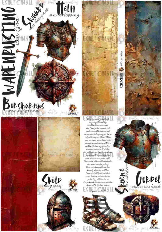 #BIBLE JOURNALING PRINTABLE - ARMOR OF GOD AFRIKAANS