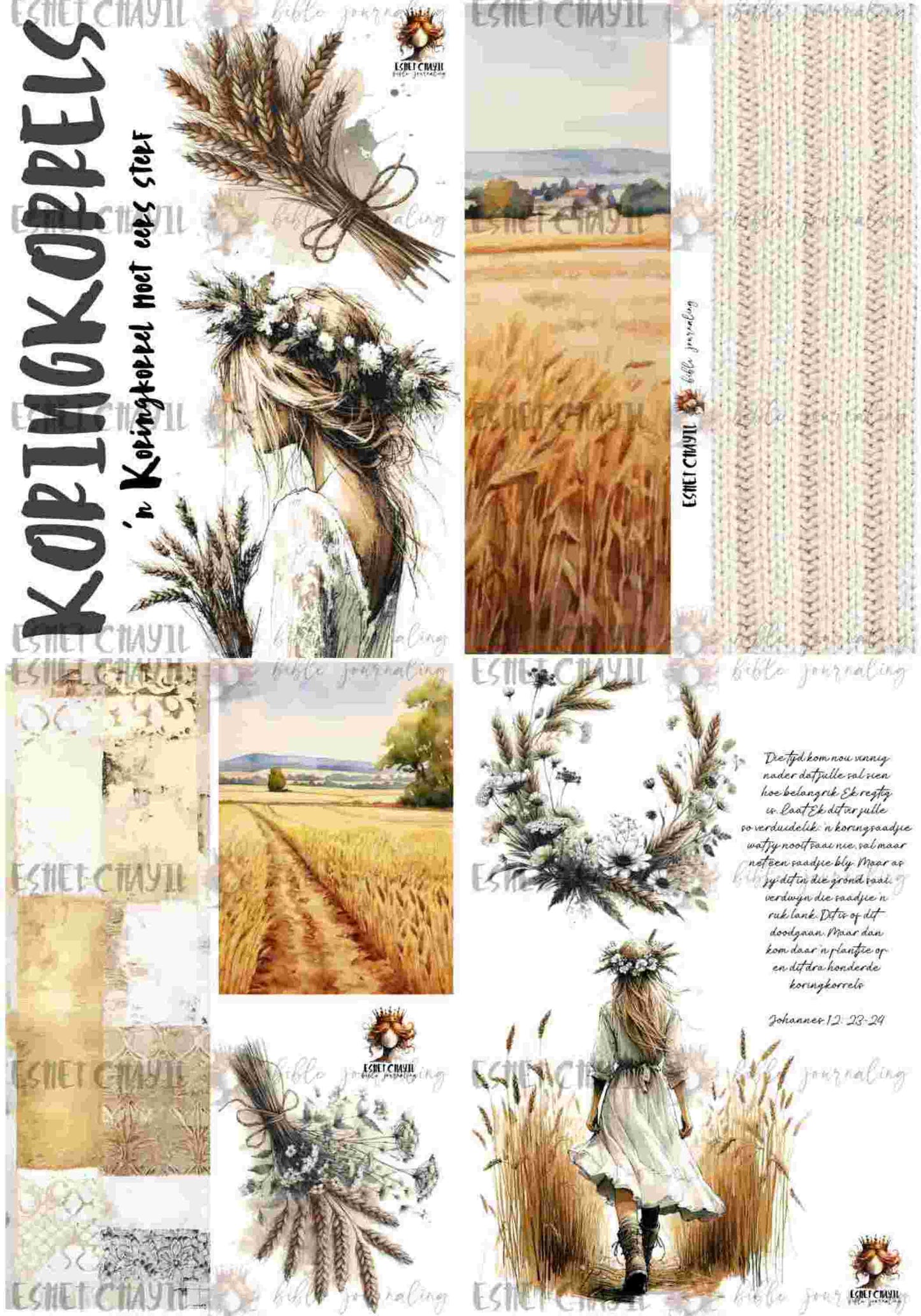 #BIBLE JOURNALING PRINTABLE - GRAIN OF WHEAT AFRIKAANS