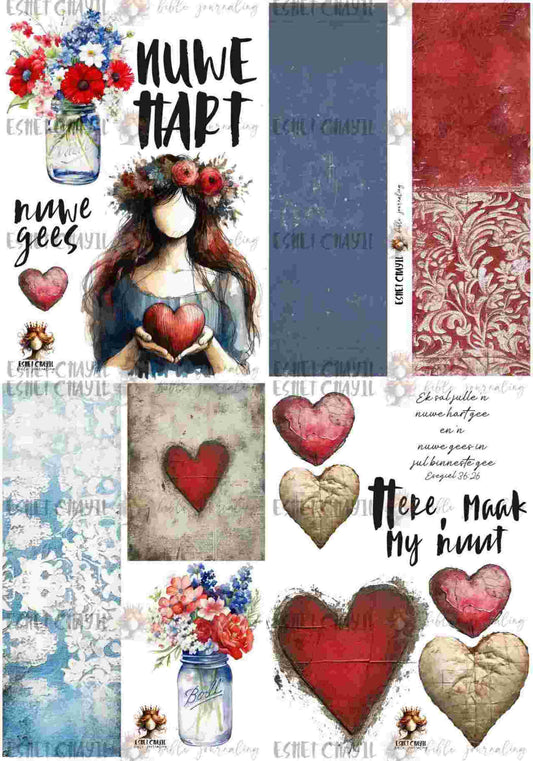 #BIBLE JOURNALING PRINTABLE - NEW HEART AFRIKAANS