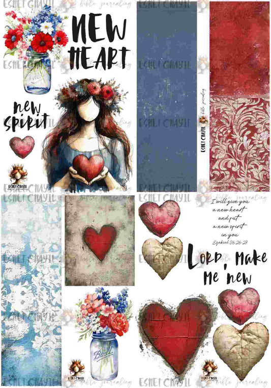 #BIBLE JOURNALING PRINTABLE - NEW HEART ENGLISH