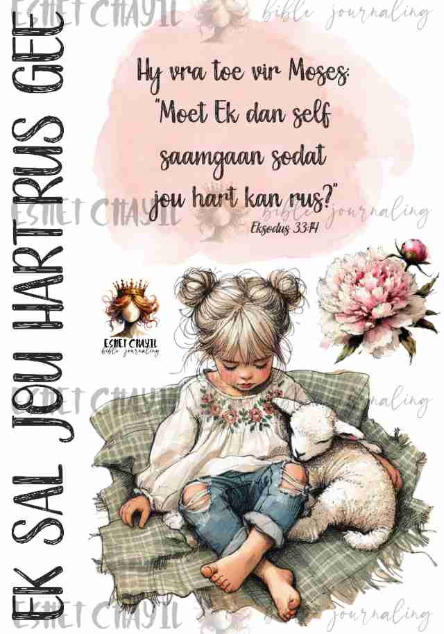 #BIBLE JOURNALING PRINTABLE - GERUSTE HART AFRIKAANS