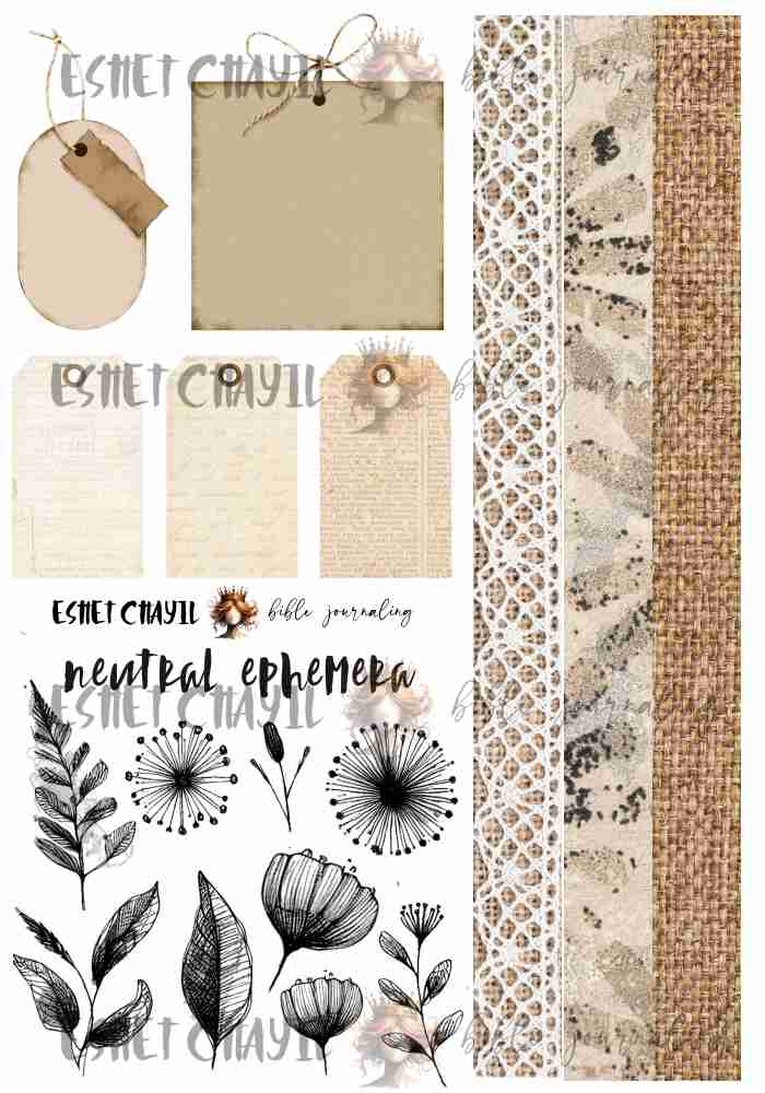 #MINI JOURNALING PRINTABLE - NEUTRAL EPHEMERA